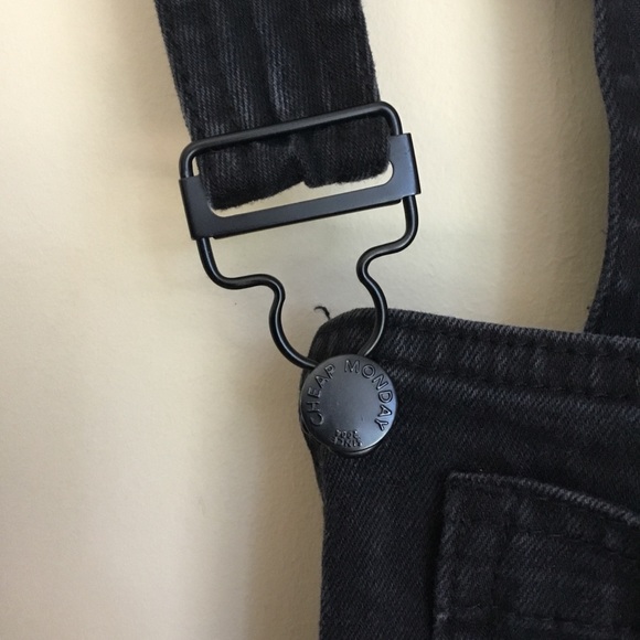 ASOS Cheap Monday High Rise Black Skinny Overalls - Picture 5 of 11